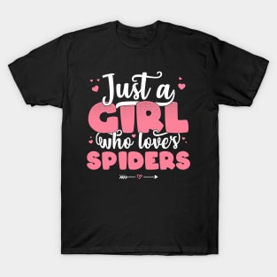 Just A Girl Who Loves Spiders - Cute Spider lover gift graphic T-Shirt